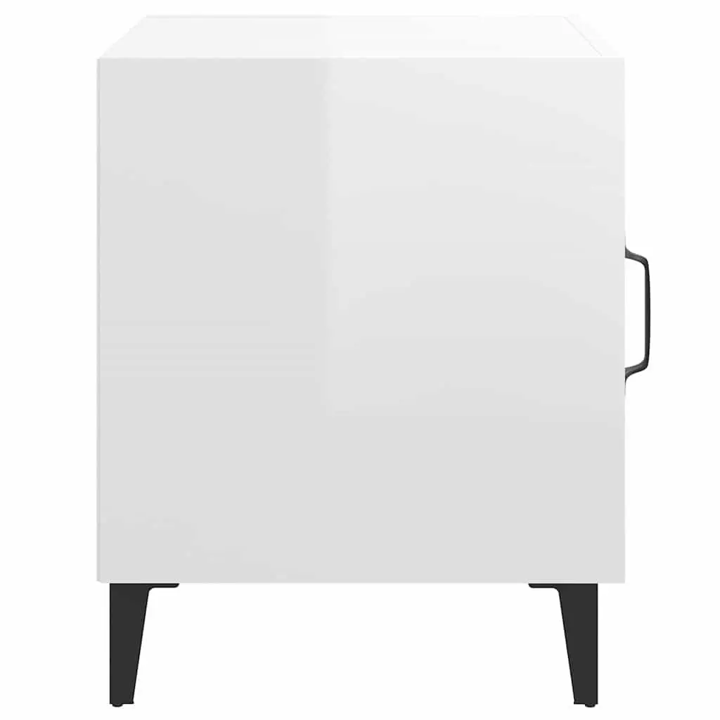Engineered Wood White Nightstand with Single Door Storage