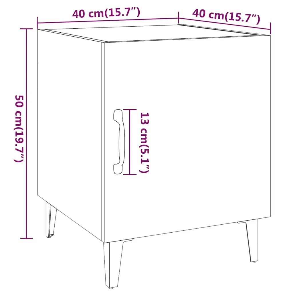 Engineered Wood White Nightstand with Single Door Storage
