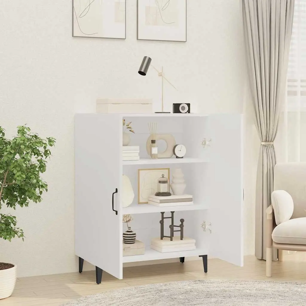 Sideboard White 70x34x90 cm Storage Cabinet with 2 Doors Engineered Wood