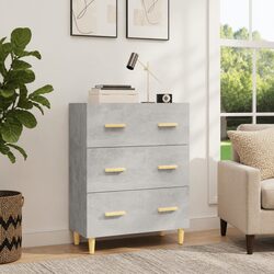 Grey Sideboard Storage Cabinet 70x34x90 cm, 3 Drawers