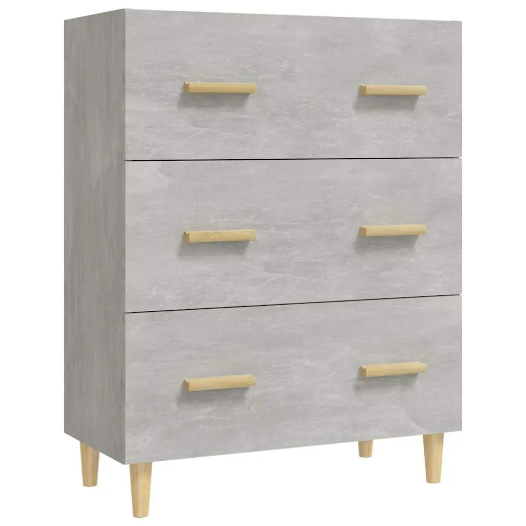 Grey Sideboard Storage Cabinet 70x34x90 cm, 3 Drawers