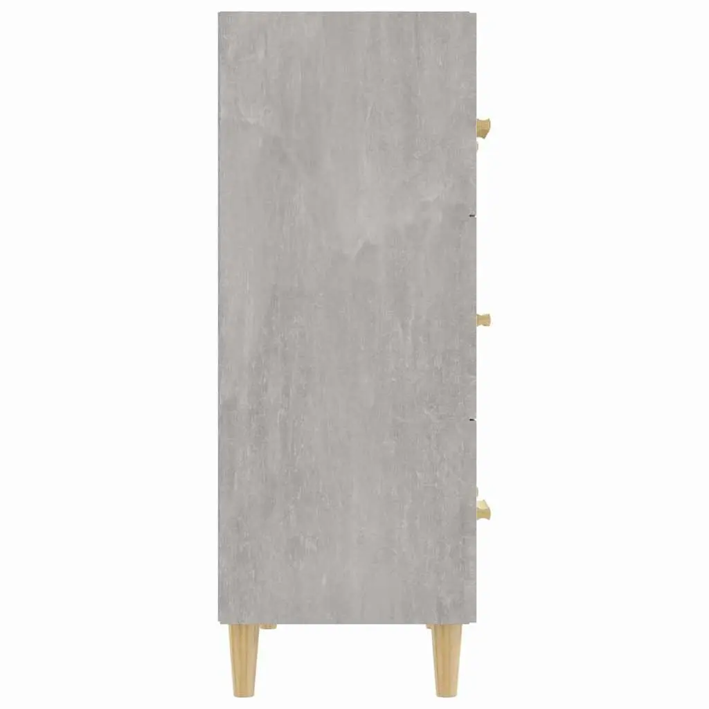 Grey Sideboard Storage Cabinet 70x34x90 cm, 3 Drawers