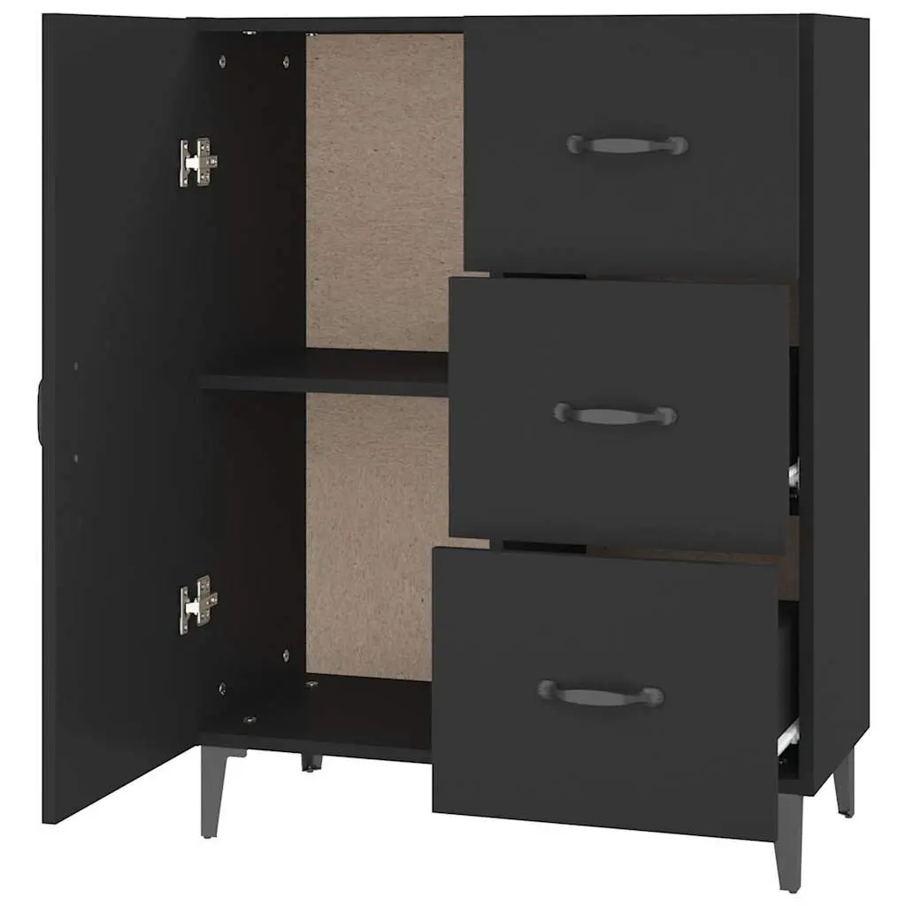 Black Sideboard Cabinet Storage Buffet 69.5x34x90cm