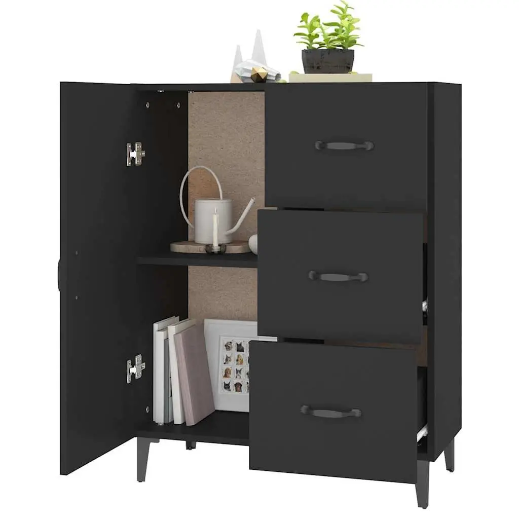 Black Sideboard Cabinet Storage Buffet 69.5x34x90cm