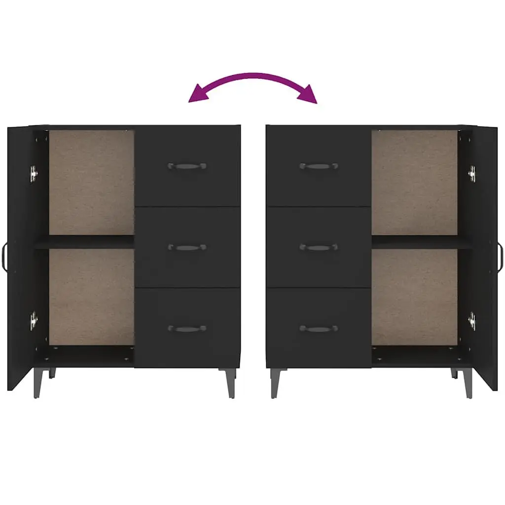 Black Sideboard Cabinet Storage Buffet 69.5x34x90cm