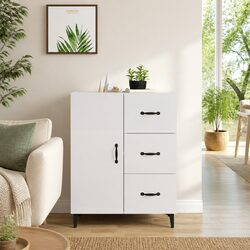 Dimensions of High Gloss White Sideboard with 3 Drawers
