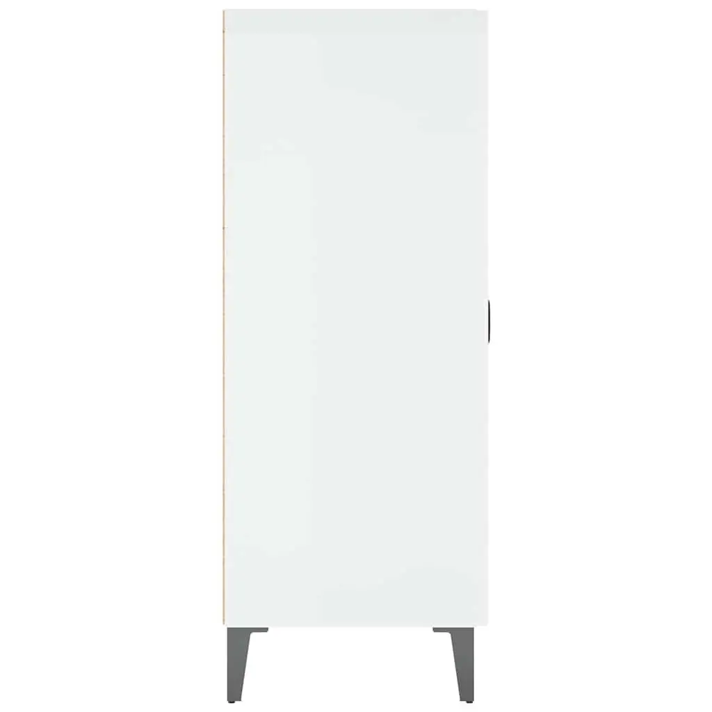 Sideboard Storage Cabinet for Home Use High Gloss White 1 Door 3 Drawers