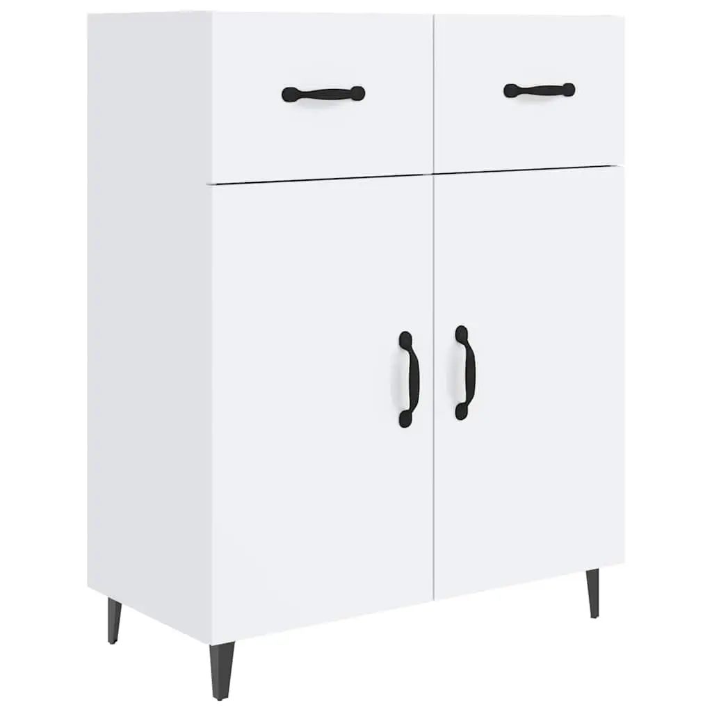 Sideboard High Gloss White 69.5x34x90cm Storage Cabinet 2 Doors 2 Drawers