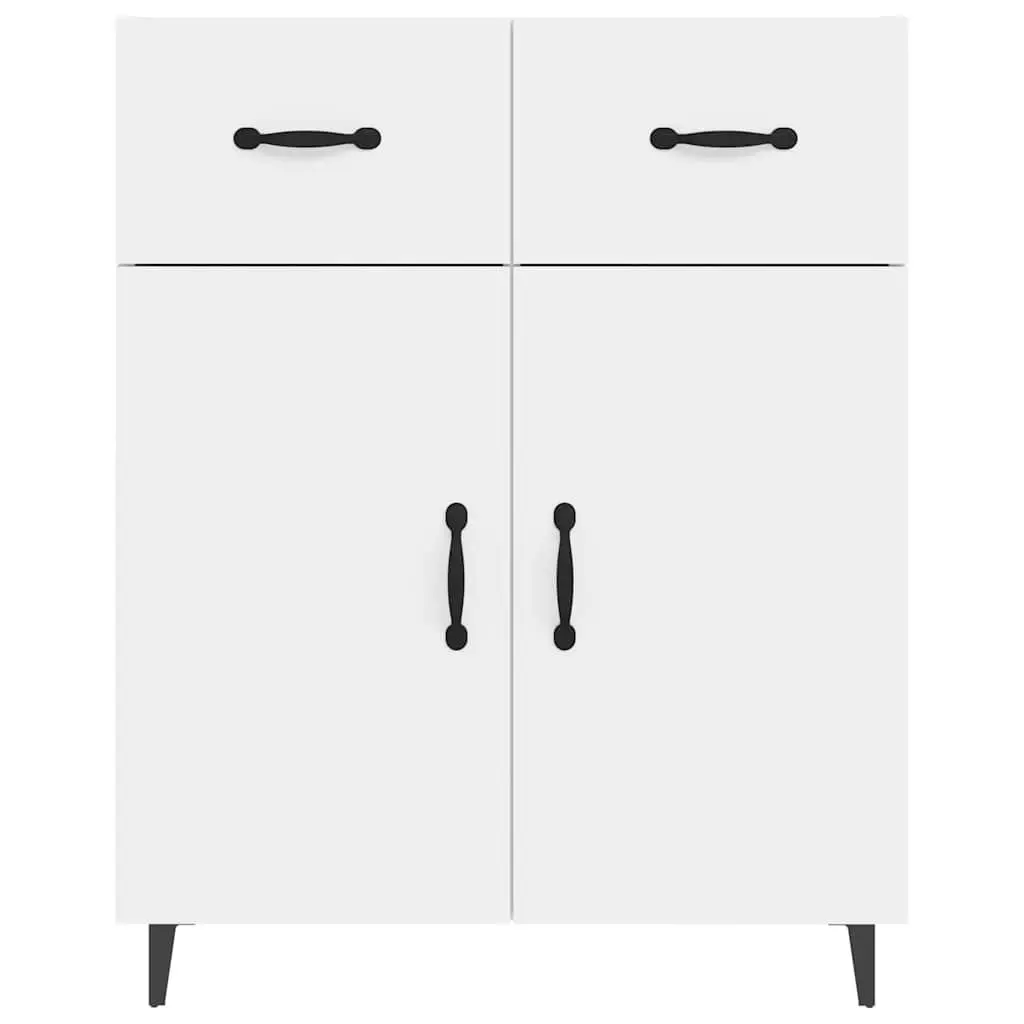 Sideboard High Gloss White 69.5x34x90cm Storage Cabinet 2 Doors 2 Drawers