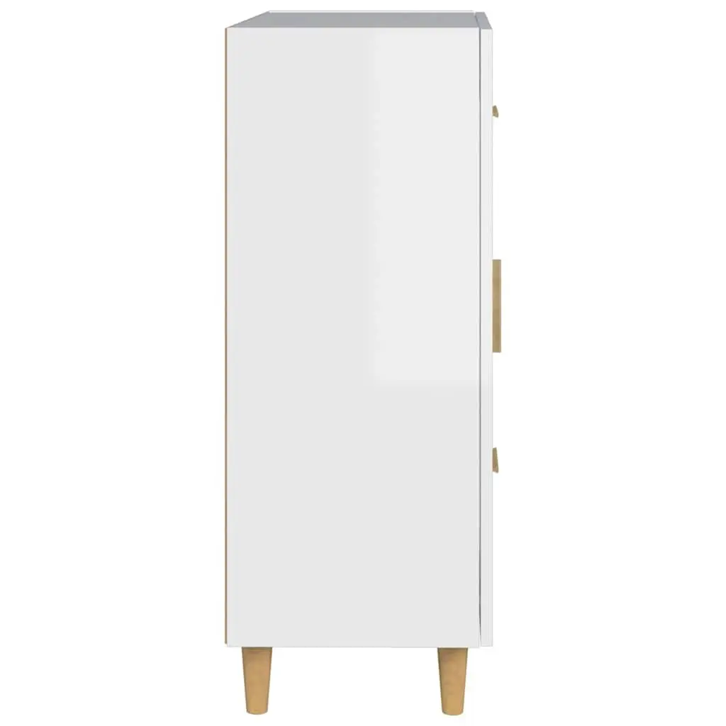 White High Gloss Sideboard Storage Cabinet for Living Room 69.5W x 34D x 90H cm