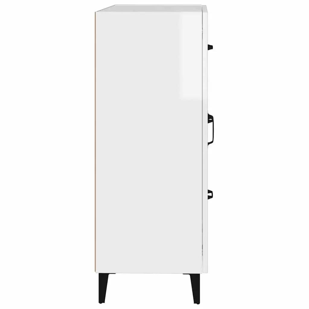 Sideboard Storage Cabinet for Home Interior High Gloss White 69.5x34x90 cm Engineered Wood