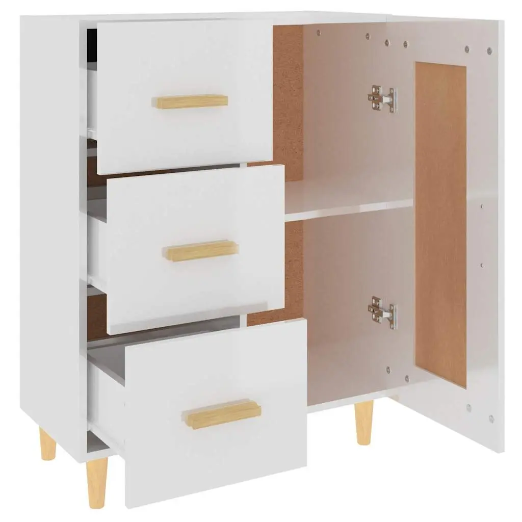 White High Gloss Sideboard with Engineered Wood Construction
