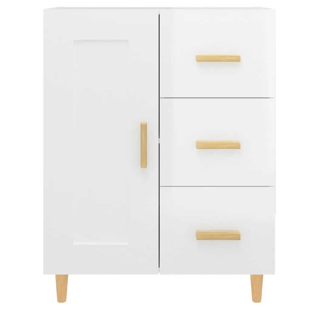 White High Gloss Sideboard with Engineered Wood Construction