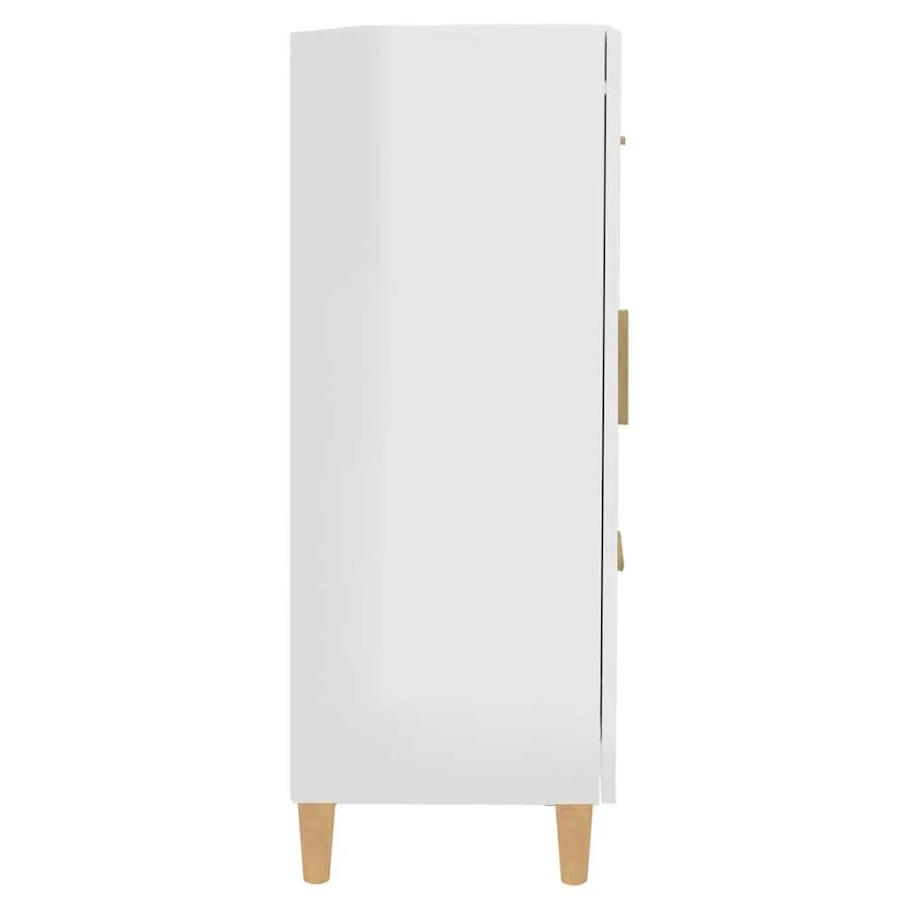 White High Gloss Sideboard with Engineered Wood Construction