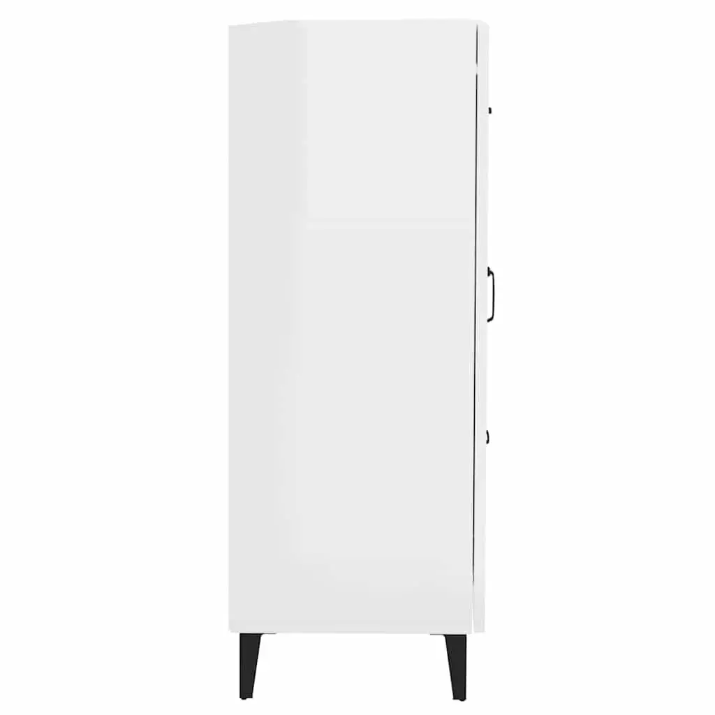 Sideboard Storage Cabinet for Living Room High Gloss White 69.5 x 34 x 90 cm