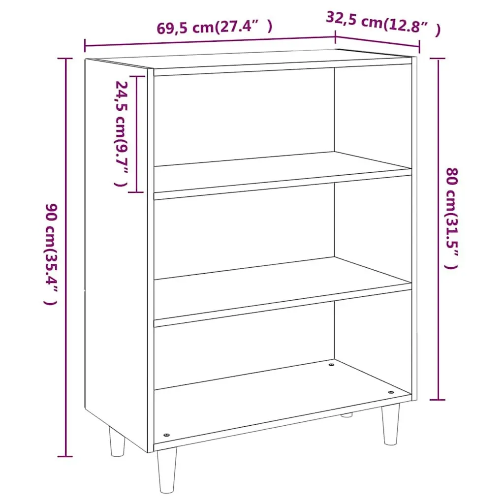 White Sideboard Cabinet Storage Furniture for Living Room Hallway 69.5W x 32.5D x 90H cm
