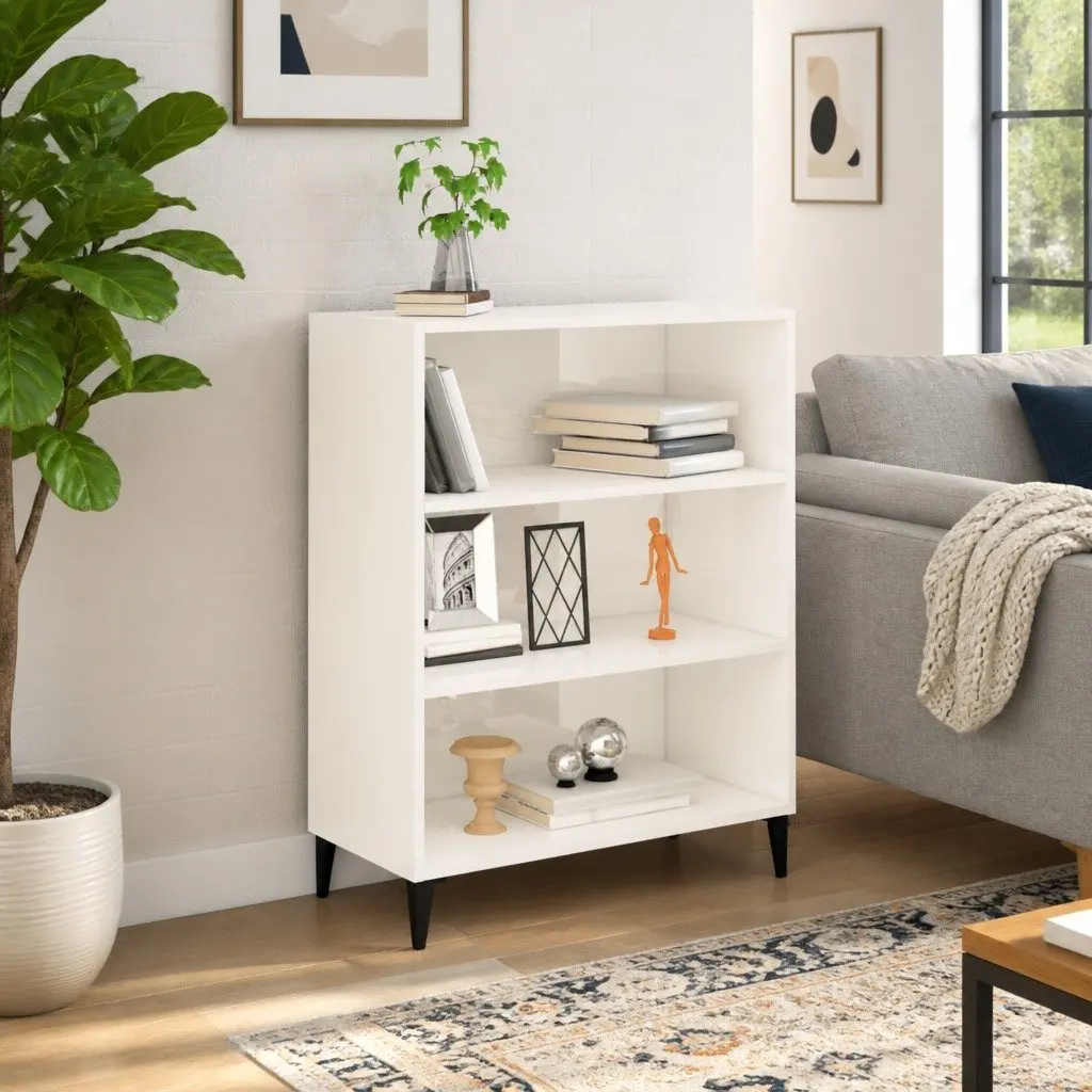 Sideboard for Living Room and Dining Area High Gloss White 69.5x32.5x90cm Engineered Wood