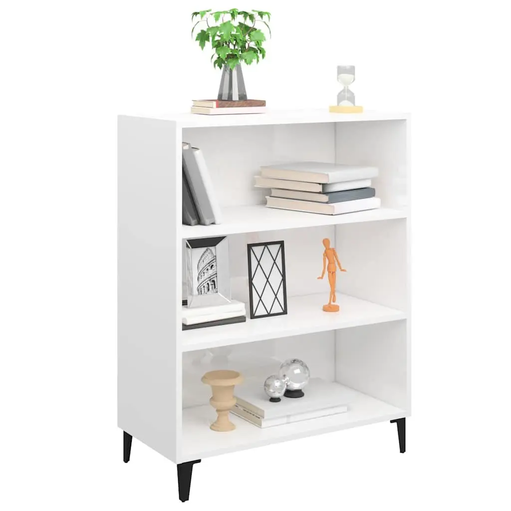Sideboard for Living Room and Dining Area High Gloss White 69.5x32.5x90cm Engineered Wood