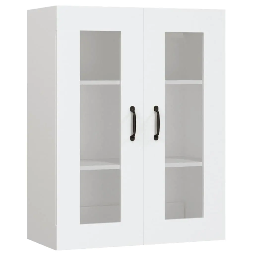 Hanging Wall Cabinet White Storage Organiser Engineered Wood Home Furniture