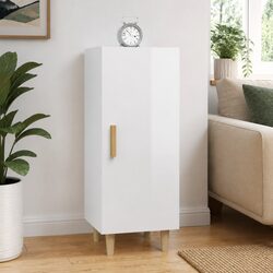 White High Gloss Sideboard Cabinet Storage Buffet Engineered Wood 34.5x34x90cm