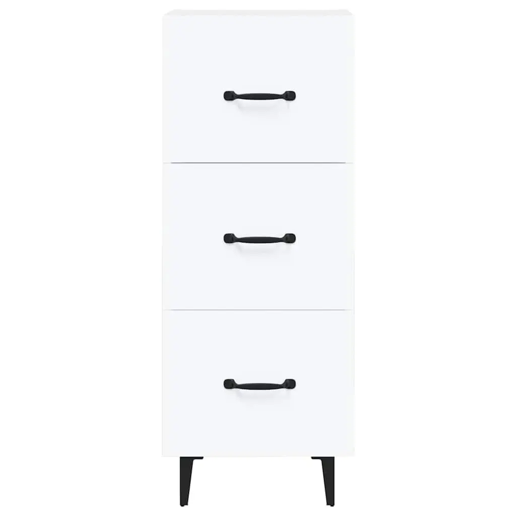 White Sideboard Storage Cabinet for Living Room 34.5 cm Width 90 cm Height