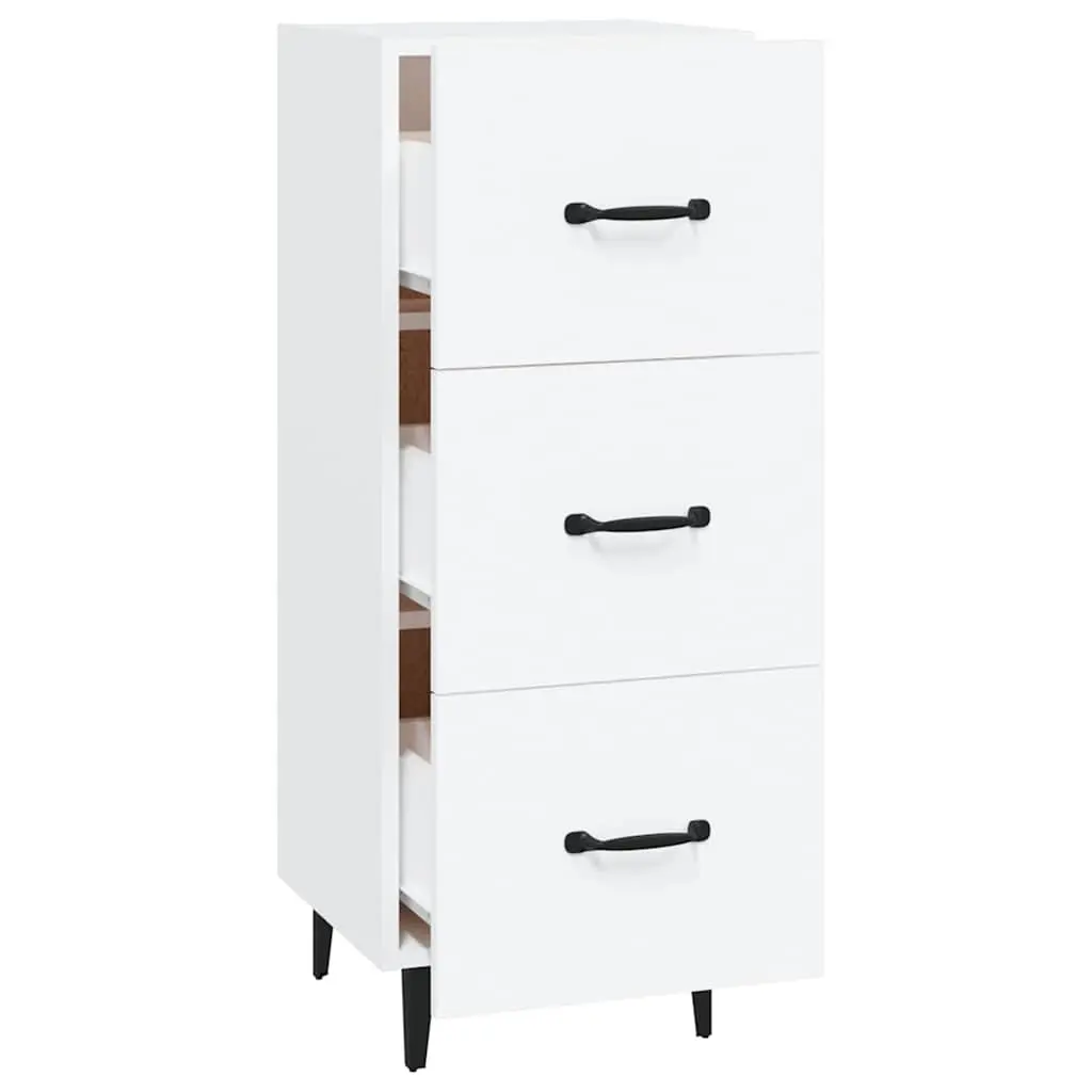 White Sideboard Storage Cabinet for Living Room 34.5 cm Width 90 cm Height