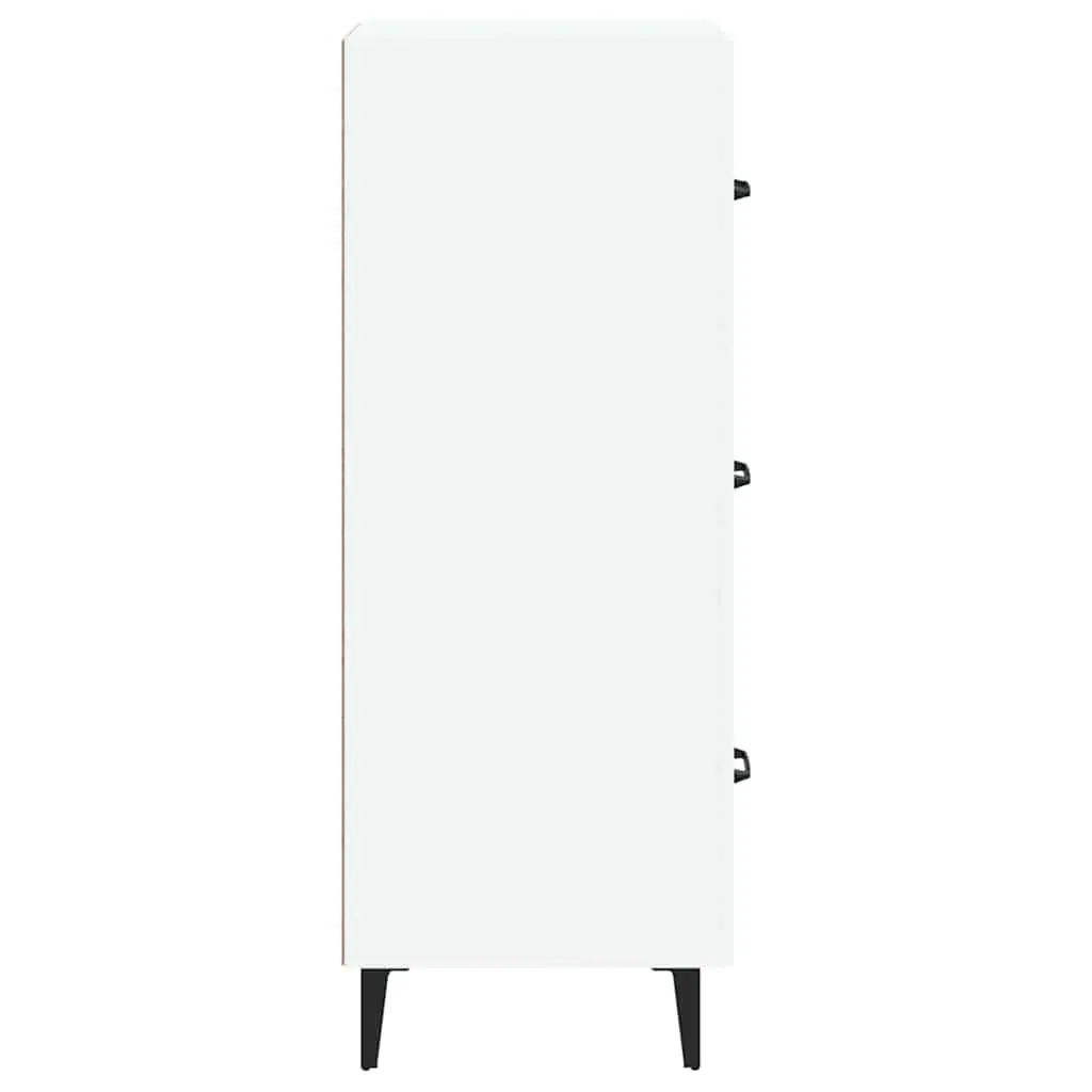 White Sideboard Storage Cabinet for Living Room 34.5 cm Width 90 cm Height