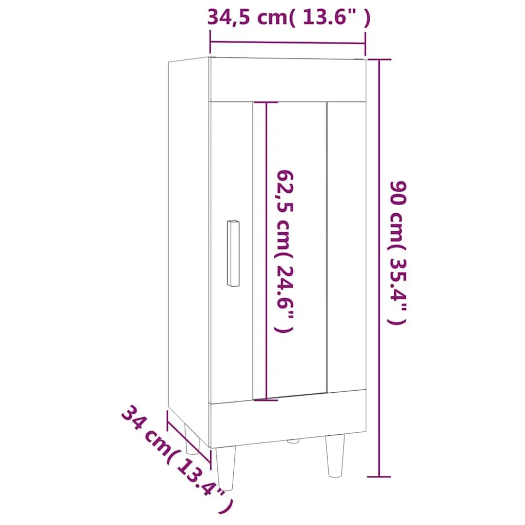 High Gloss White Sideboard Cabinet