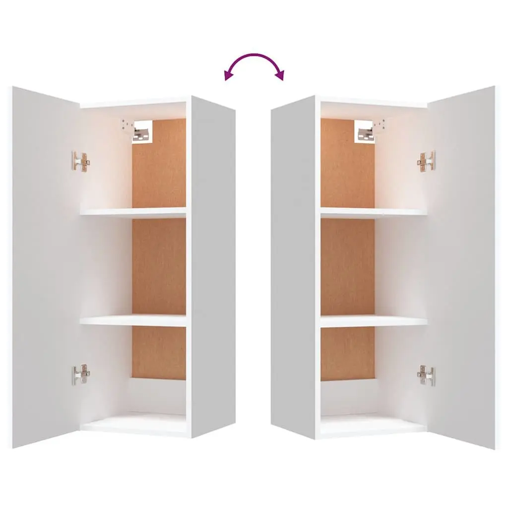 Hanging Wall Cabinet White 34.5x34x90 cm Storage Organiser Shelving Unit