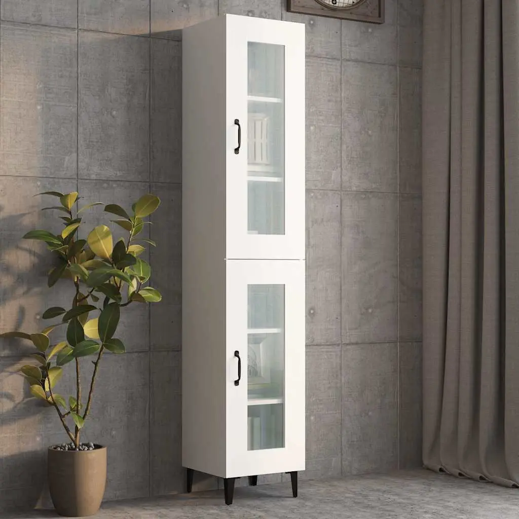 Hanging Wall Cabinet White Storage Organiser 3 Compartments Living Room Bedroom 34.5 x 34 x 90 cm