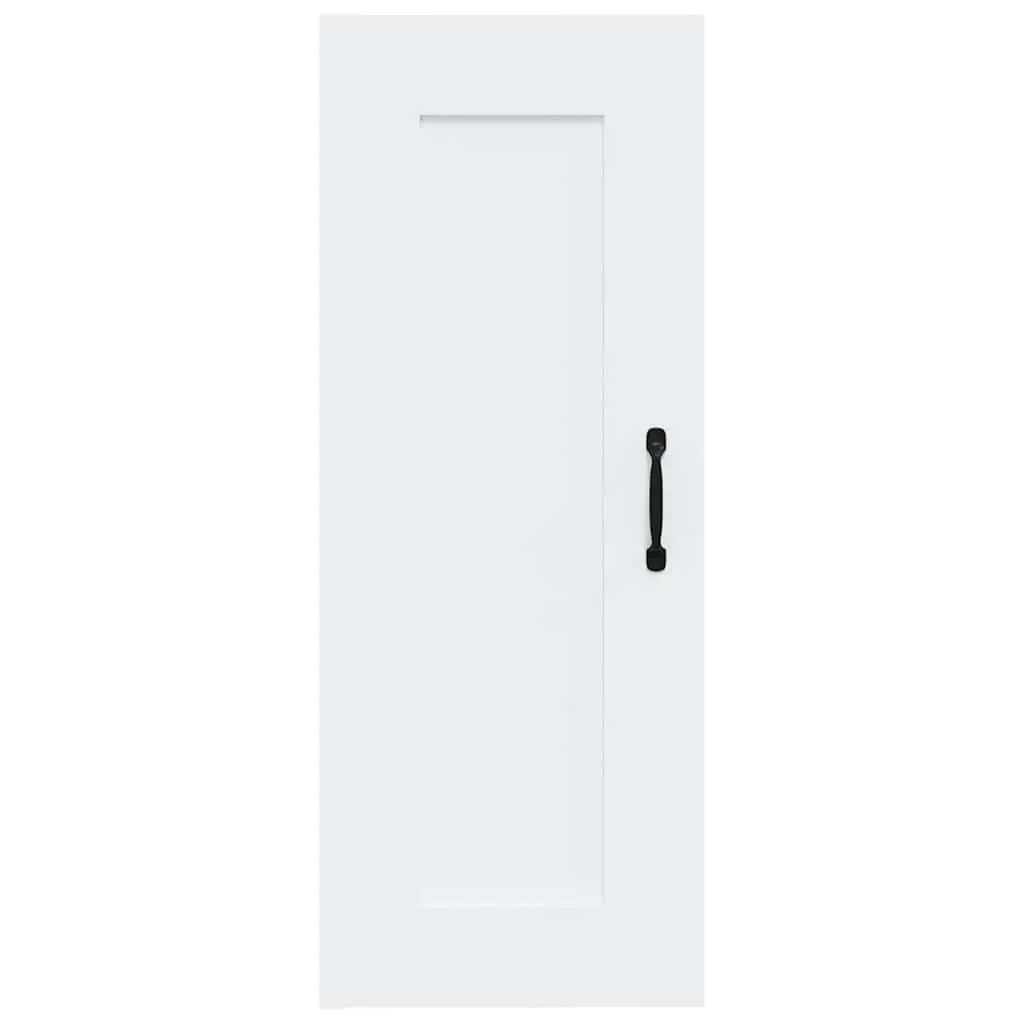Hanging Storage Cabinet Wall-Mounted Organizer White Engineered Wood 35x34x90cm