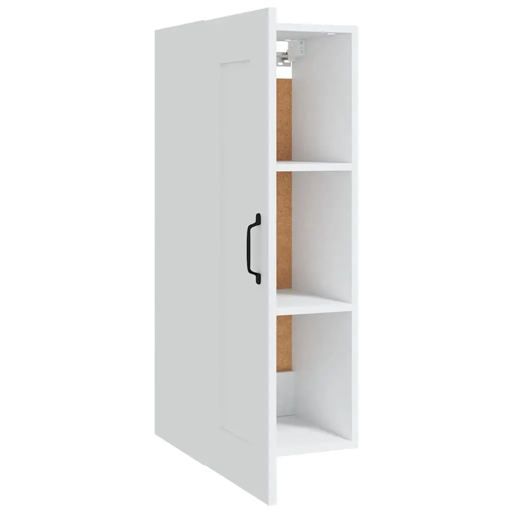 Hanging Storage Cabinet Wall-Mounted Organizer White Engineered Wood 35x34x90cm