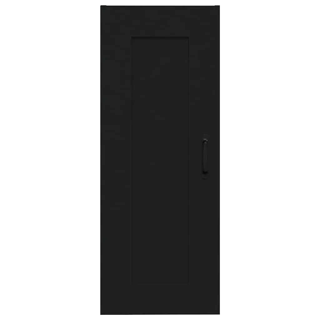 Hanging Storage Cabinet Wall-Mounted Black Engineered Wood 35x34x90cm