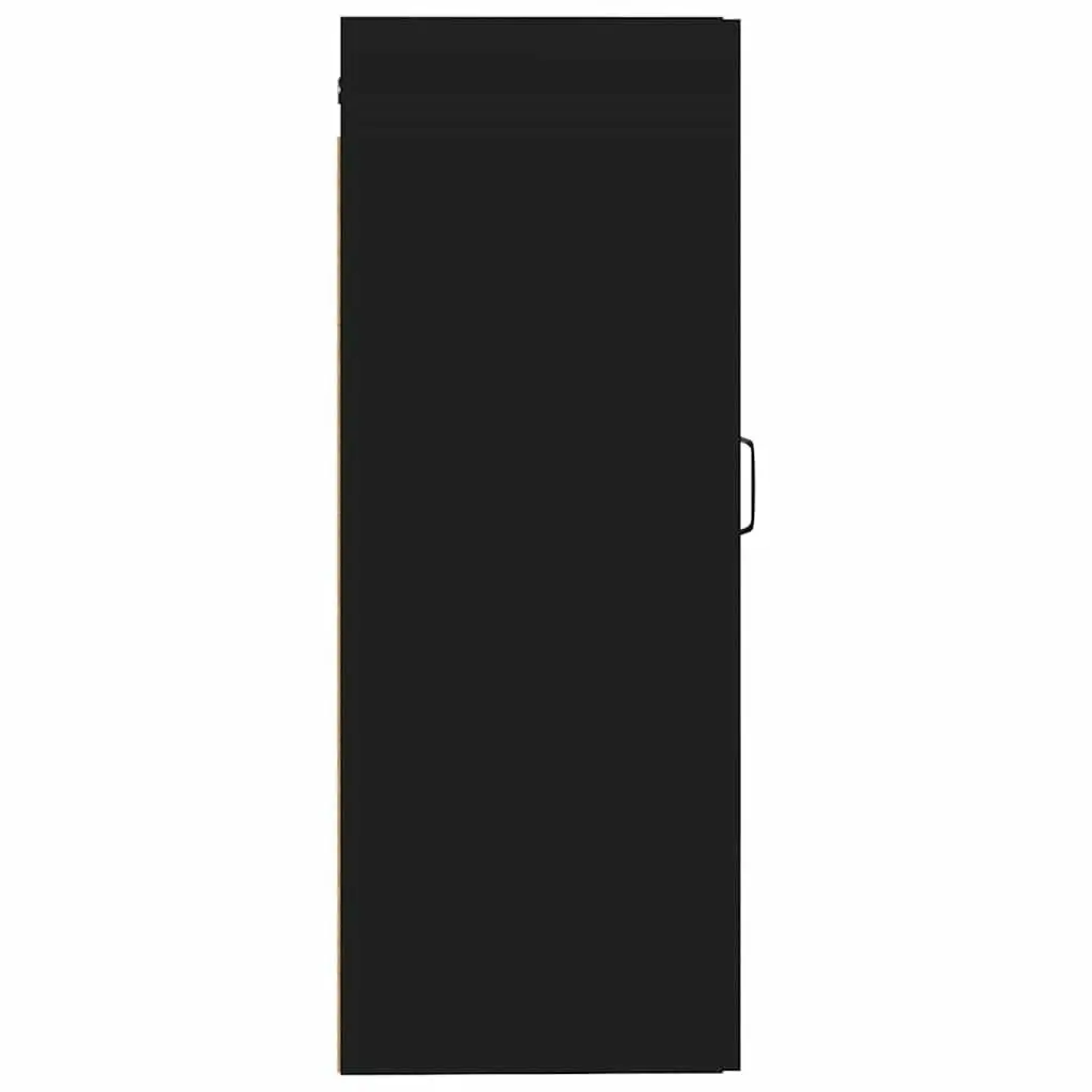 Hanging Storage Cabinet Wall-Mounted Black Engineered Wood 35x34x90cm
