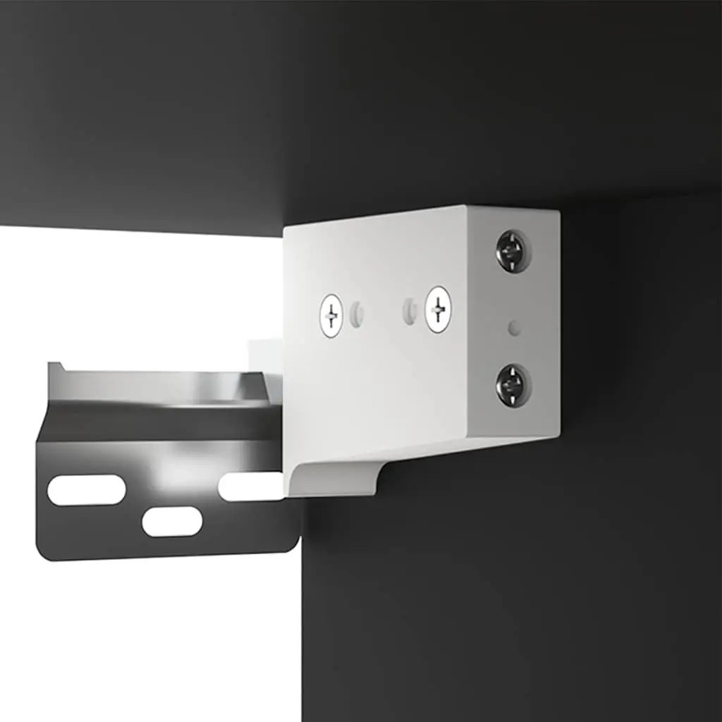 Hanging Storage Cabinet Wall-Mounted Black Engineered Wood 35x34x90cm