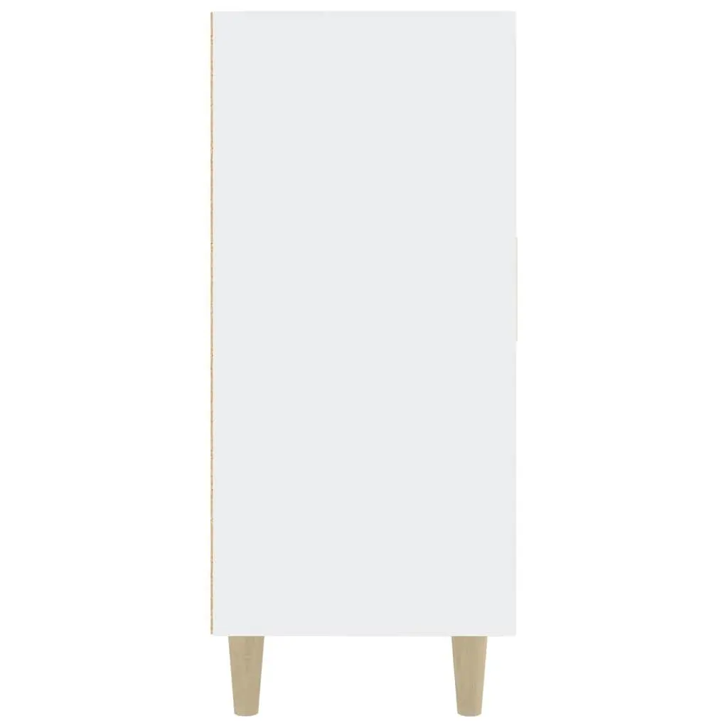 3-Door White Storage Cabinet Sideboard 90x34x80 cm