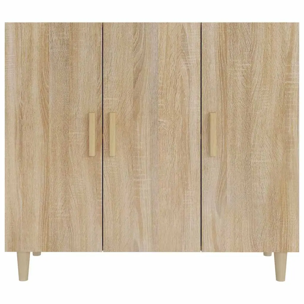 Sideboard Storage Cabinet Brown 90x34x80 cm 3-Door Buffet Furniture