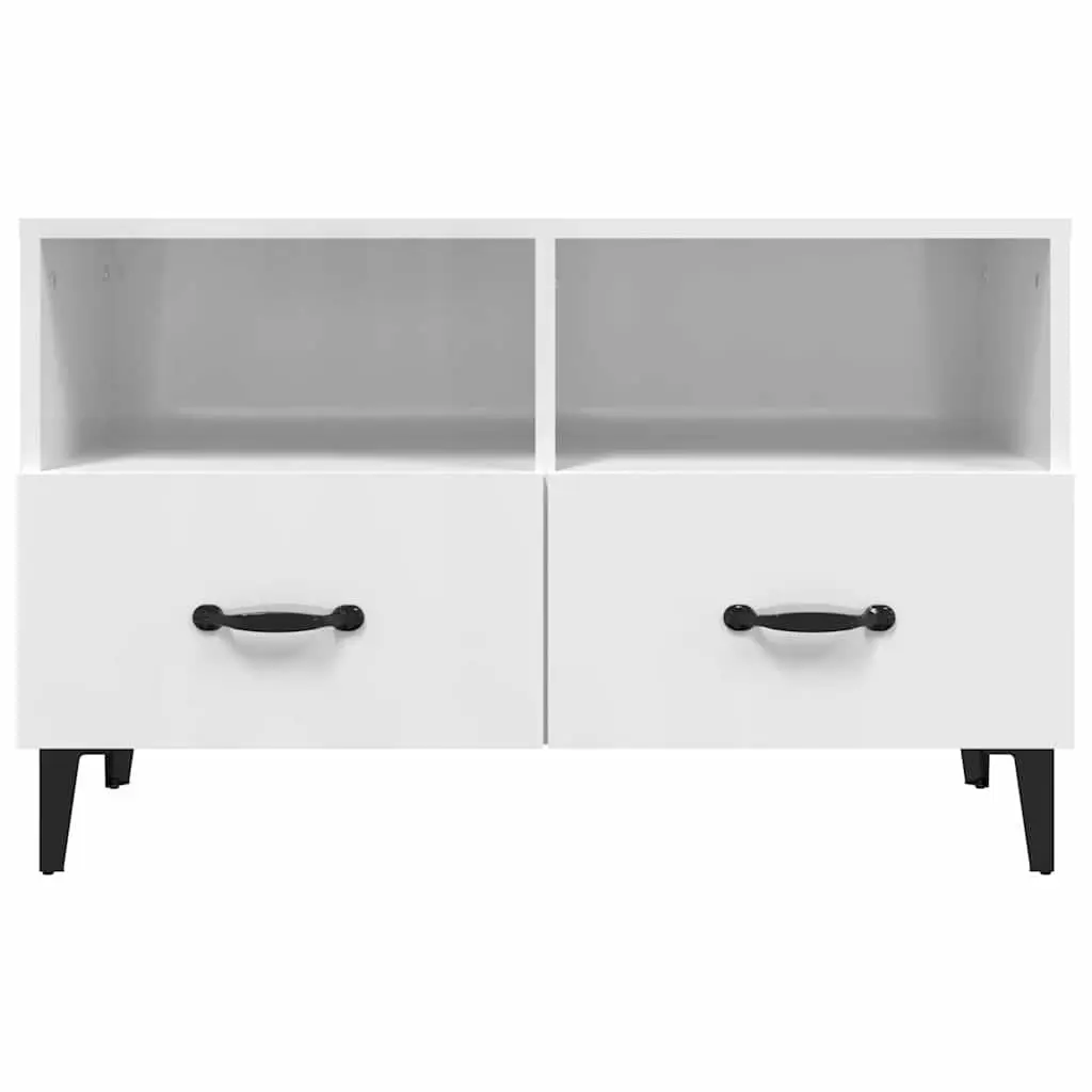 TV Cabinet Living Room High Gloss White Media Unit 80 x 36 x 50 cm