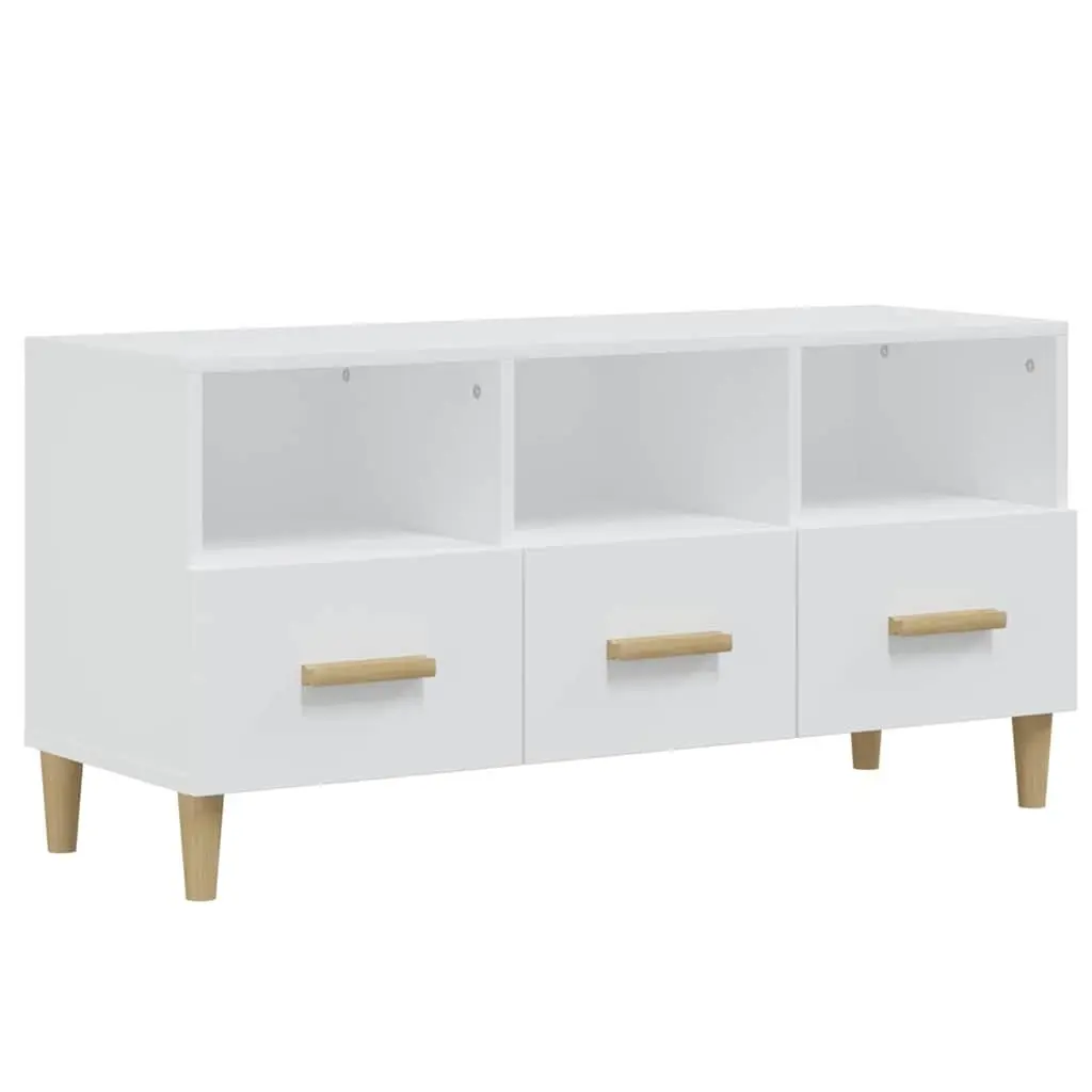 TV Cabinet Living Room High Gloss White Modern Media Unit 102 x 36 x 50 cm