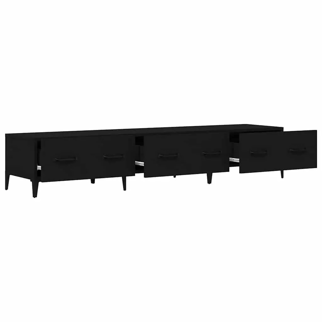 TV Cabinet Black Media Unit Living Room Storage Furniture Engineered Wood