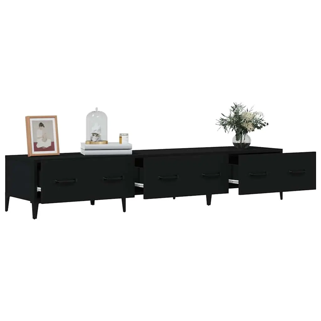 TV Cabinet Black Media Unit Living Room Storage Furniture Engineered Wood