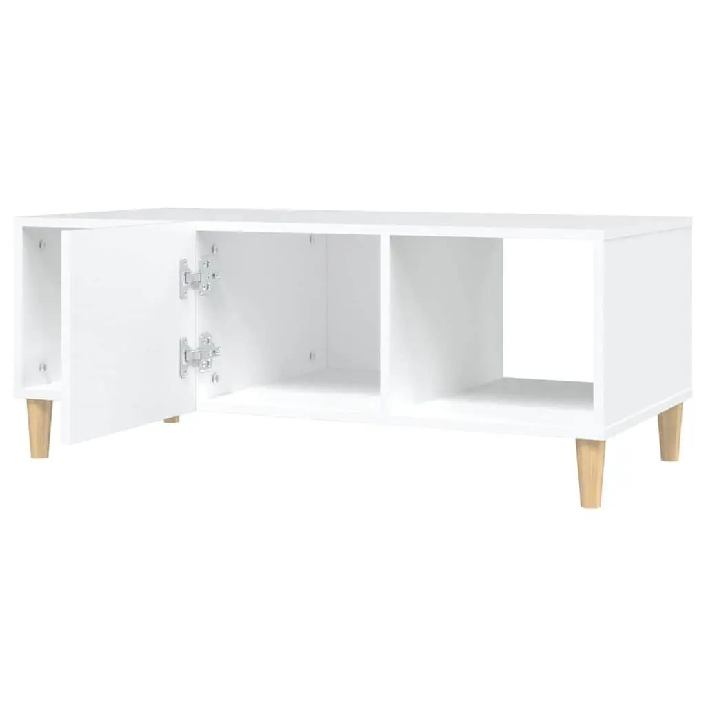 Coffee Table Living Room White 102x50x40 cm Storage Compartments Drawer