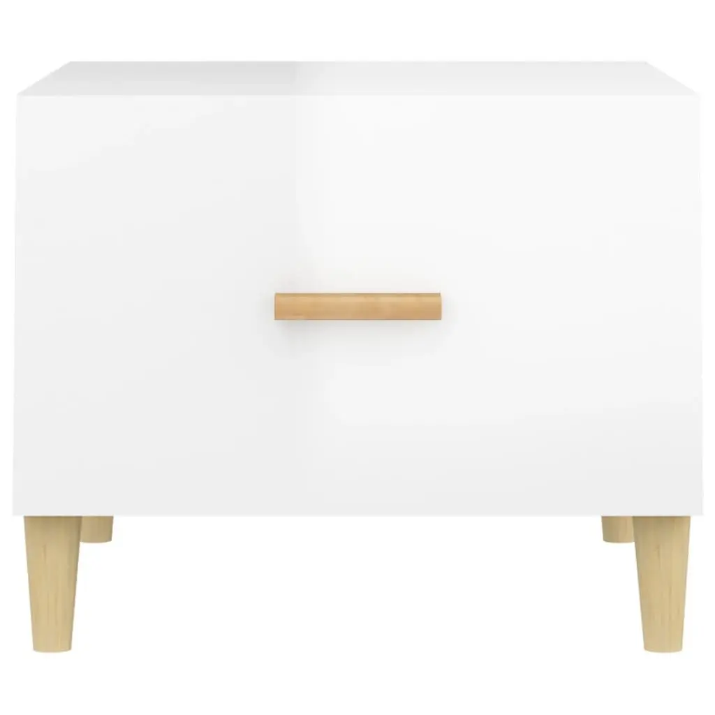 Coffee Tables 2 pcs High Gloss White 50x50x40 cm Engineered Wood Side Table