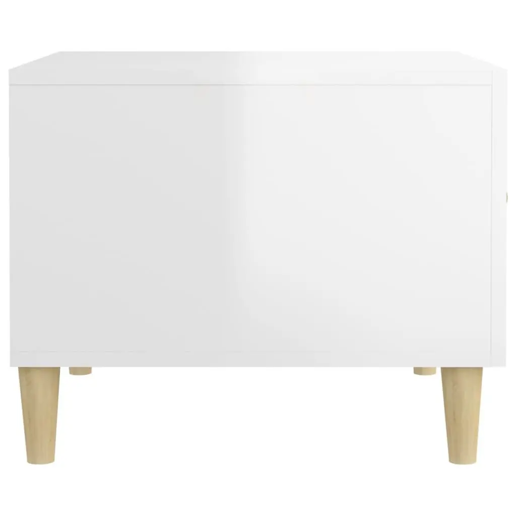 Coffee Tables 2 pcs High Gloss White 50x50x40 cm Engineered Wood Side Table