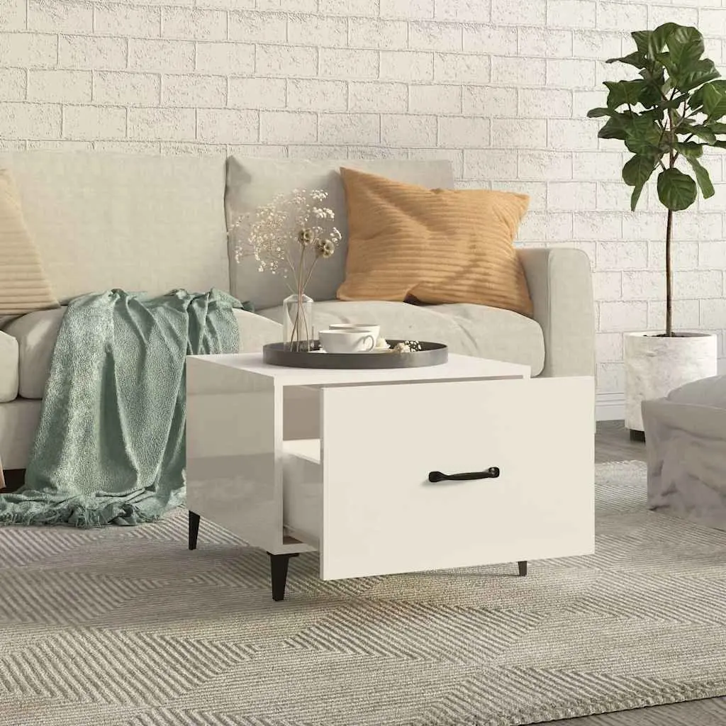 Coffee Tables for Living Room 50 x 50 x 40 cm High Gloss White 2 Piece