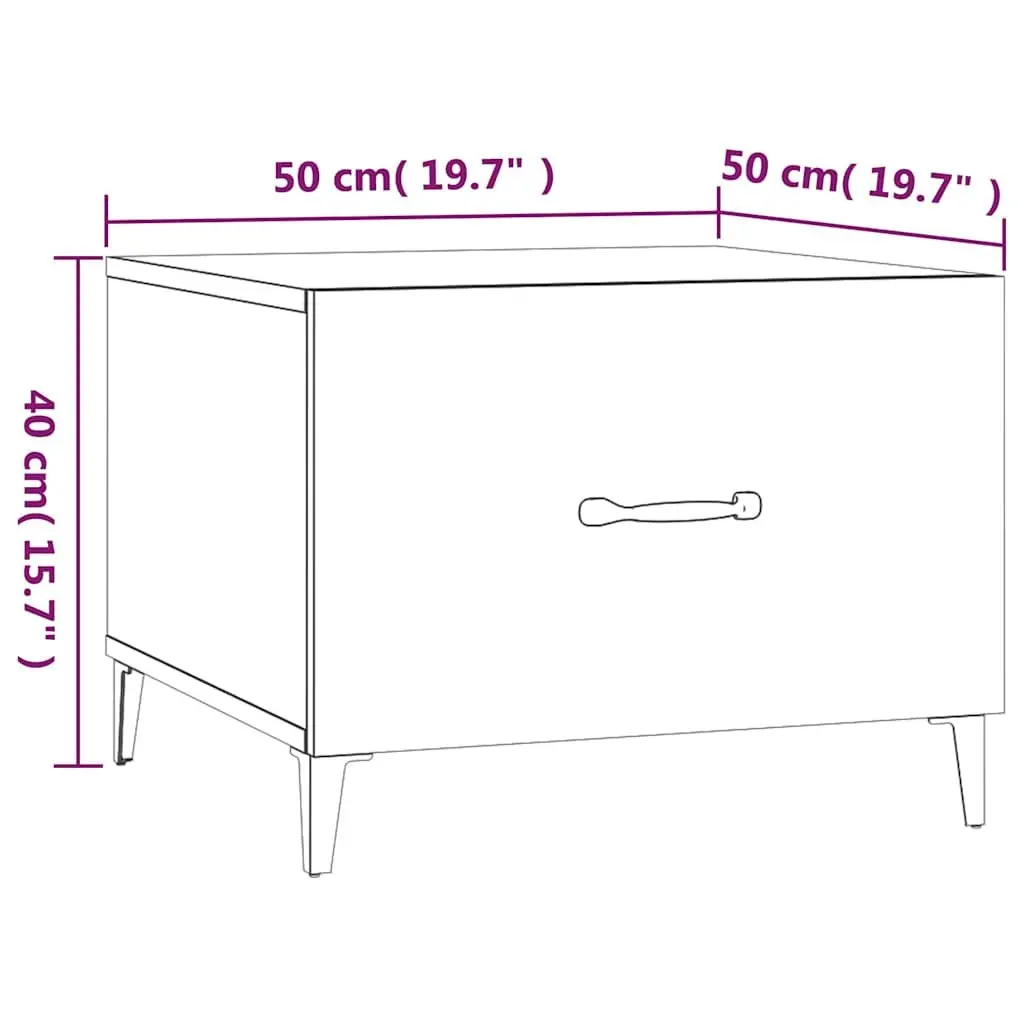 Coffee Tables for Living Room 50 x 50 x 40 cm High Gloss White 2 Piece