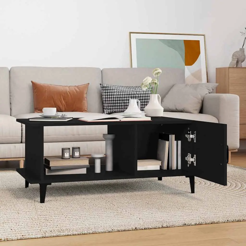 Engineered Wood Coffee Table, 90x50x40 cm, Black