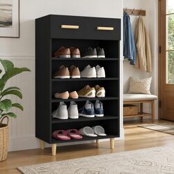 Specifications of Black Shoe Cabinet with 5 Compartments