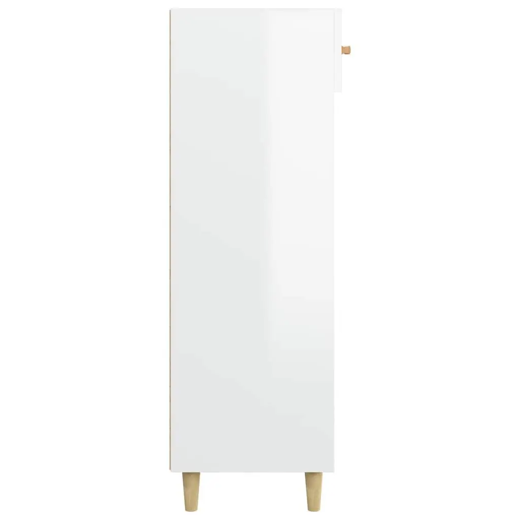 Tall Shoe Cabinet White Storage Organiser 5 Compartments 1 Drawer