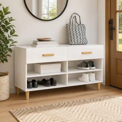 Shoe Storage Cabinet with Dimensions and Materials